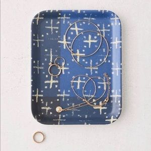 Blue Printed Bamboo Tray Holder